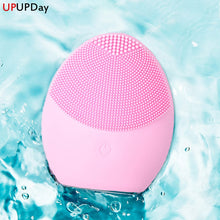 Load image into Gallery viewer, Facial Cleansing Brush Face Cleansing Brush Electric Facial Massager Silicone Brush Cleaner Sonic Vibration Deep Pore Cleaning