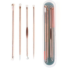 Load image into Gallery viewer, 4PCS Blackhead Extractor de cravo Rose Gold Black Dots Cleaner Acne Blemish Remover Needles Set Black Spots Pore Cleanser Tool
